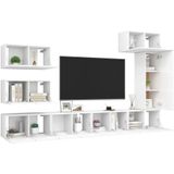 VidaXL 8-delige TV-meubelset Spaanplaat Wit