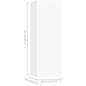 VidaXL TV-meubel 4 st 30,5x30x90 cm Spaanplaat Wit