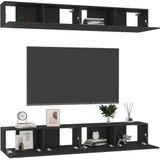 VidaXL TV-meubelen 4 st 100x30x30 cm - Spaanplaat zwart