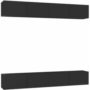 VidaXL TV-meubelen 4 st 100x30x30 cm - Spaanplaat zwart