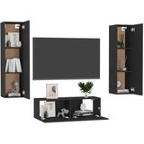 vidaXL-3-delige-Tv-meubelset-spaanplaat-zwart