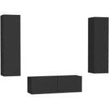 vidaXL-3-delige-Tv-meubelset-spaanplaat-zwart