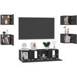 VidaXL 6-delige TV-meubelset Spaanplaat Zwart