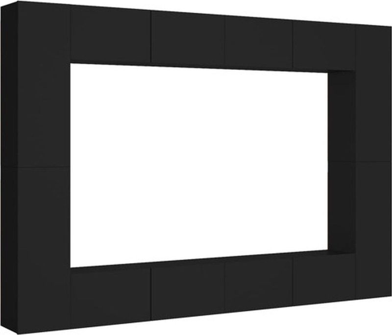 vidaXL 8-tlg. TV-Schrank-Set Schwarz Holzwerkstoff