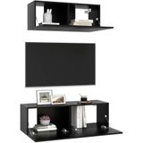 vidaXL-2-delige-Tv-meubelset-spaanplaat-zwart