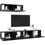 VidaXL TV-meubel 3 st Spaanplaat Zwart