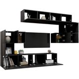 vidaXL-8-delige-Tv-meubelset-spaanplaat-zwart