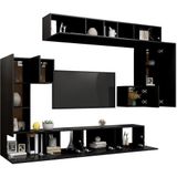 vidaXL-8-delige-Tv-meubelset-bewerkt-hout-zwart