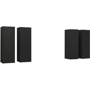 vidaXL-Tv-meubelen-4-st-30,5x30x90-cm-bewerkt-hout-zwart