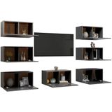 VidaXL TV-meubel 7 st 30,5x30x60 cm Spaanplaat Grijs