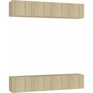 VidaXL-Tv-meubelen-4-st-80x30x30-cm-spaanplaat-sonoma-eikenkleurig