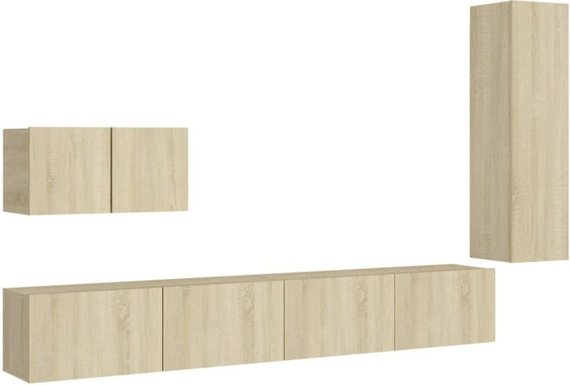 vidaXL 4-tlg. TV-Schrank-Set Sonoma-Eiche Holzwerkstoff