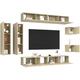 vidaXL-8-delige-Tv-meubelset-spaanplaat-sonoma-eikenkleurig