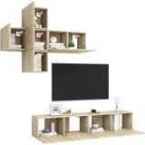 vidaXL 7-delige Tv-meubelset spaanplaat sonoma eikenkleurig