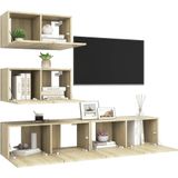 vidaXL-4-delige-Tv-meubelset-spaanplaat-sonoma-eikenkleurig