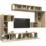 VidaXL 8-delige TV-meubelset - Bewerkt Hout - Sonoma Eikenkleurig