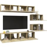 VidaXL 6-delige TV-meubelset Sonoma Eikenkleurig