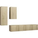 vidaXL 4-tlg. TV-Schrank-Set Sonoma-Eiche Holzwerkstoff