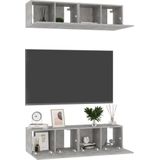 VidaXL TV-meubelen 4 st 60x30x30 cm Spaanplaat Betongrijs