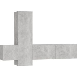 vidaXL 3-tlg. TV-Schrank-Set Betongrau Holzwerkstoff