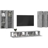 VidaXL-6-delige-Tv-meubelset-spaanplaat-betongrijs
