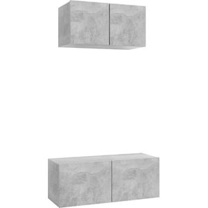 vidaXL-2-delige-Tv-meubelset-spaanplaat-betongrijs