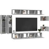 VidaXL 8-delige TV-meubelset Spaanplaat Betongrijs