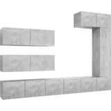 vidaXL 7-delige Tv-meubelset bewerkt hout betongrijs