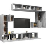 VidaXL 8-delige TV-meubelset Bewerkt Hout Betongrijs