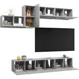 VidaXL 7-delige TV-meubelset Spaanplaat Betongrijs