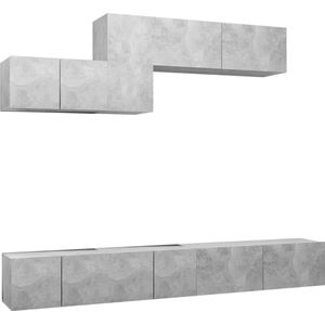 vidaXL 6-tlg. TV-Schrank-Set Betongrau Holzwerkstoff