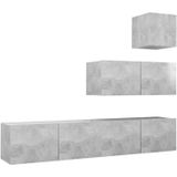 vidaXL 4-tlg. TV-Schrank-Set Betongrau Holzwerkstoff