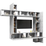 VidaXL 9-delige TV-meubelset Spaanplaat Betongrijs