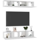 VidaXL TV-meubelen 4 st 80x30x30 cm - Hoogglans Wit