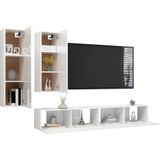 VidaXL 4-delige TV-meubelset Hoogglans Wit