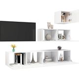 vidaXL-4-delige-Tv-meubelset-spaanplaat-hoogglans-wit