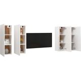 vidaXL-Tv-meubelen-4-st-30,5x30x90-cm-spaanplaat-hoogglans-wit