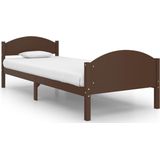 vidaXL-Bedframe-massief-grenenhout-donkerbruin-90x200-cm