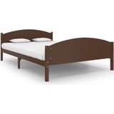 vidaXL Bedframe massief grenenhout donkerbruin 160x200 cm