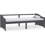 VidaXL Bedbank 3-zits Massief Grenenhout Donkergrijs 90x200 cm