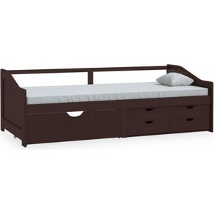 vidaXL Tagesbett 3-Sitzer Schubladen Dunkelbraun Kiefernholz 90x200 cm