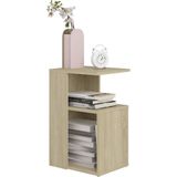 vidaXL - Bijzettafel - 36x30x56 - cm - bewerkt - hout - sonoma - eikenkleurig