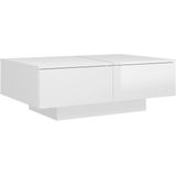 VidaXL Salontafel 90x60x31 cm Hoogglans Wit - Spaanplaat