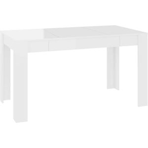 vidaXL-Eettafel-140x74,5x76-cm-spaanplaat-hoogglans-wit