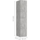 vidaXL-Apothekerskast-30x42,5x150-cm-spaanplaat-betongrijs