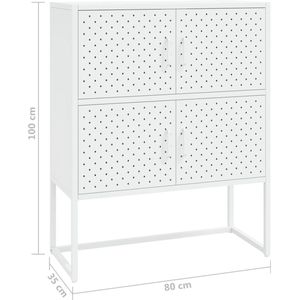 VidaXL Hoge Kast 80x35x100 cm Staal Wit