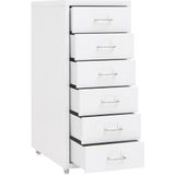 vidaXL Aktenschrank mit Rollen Weiß 28x41x69 cm Metall