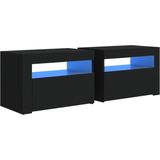 vidaXL-Nachtkastjes-2-st-met-LED-verlichting-60x35x40-cm-zwart