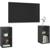 vidaXL Tv-meubelen 2 st 72x35x36,5 cm bewerkt houtgrijs