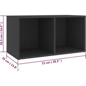 vidaXL Tv-meubelen 2 st 72x35x36,5 cm spaanplaat grijs